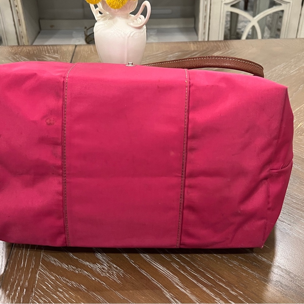 SOLD Long Champ Le Pliage “shopping” Modele Depose Pink  Shoulder Tote Bag Long - Picture 13 of 17